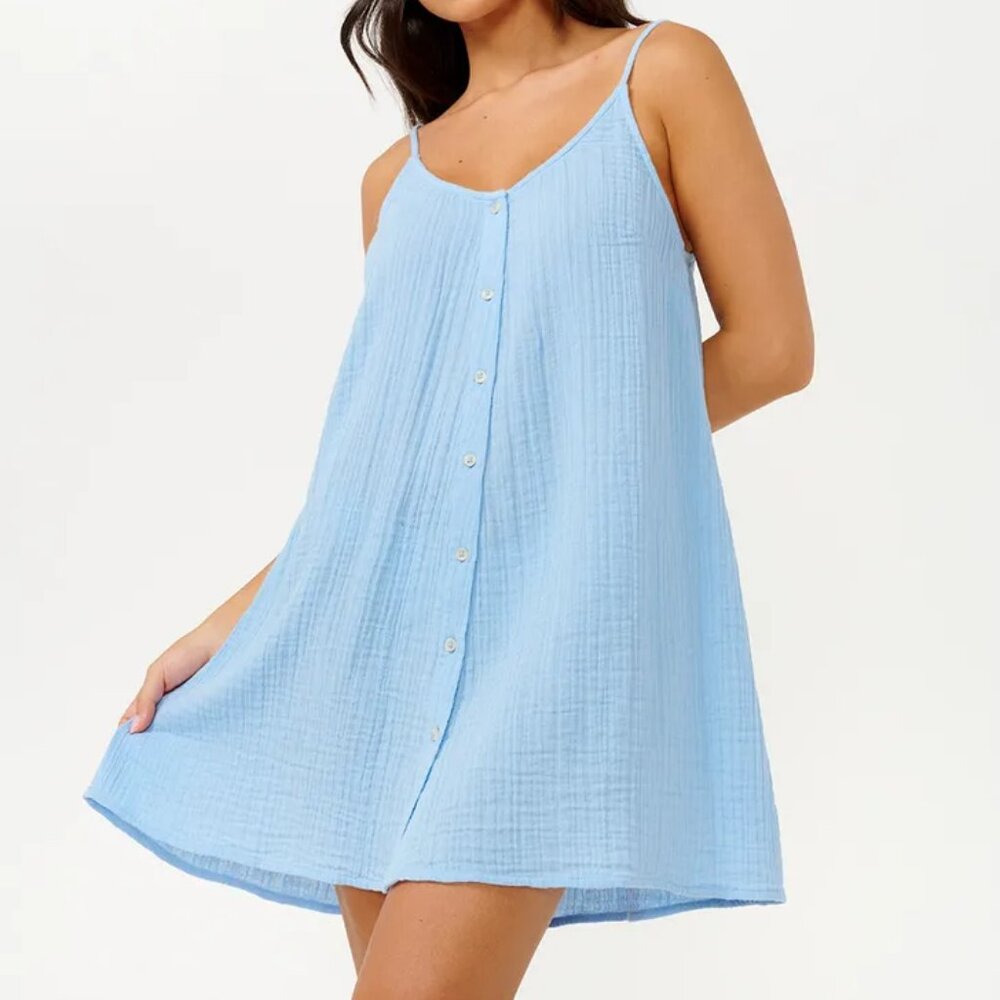 Rip Curl Premium Surf Cover Up Dress Mid Blue Size Medium